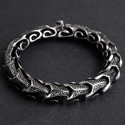 Pulsera de Acero Titanio Personalizada Estilo Retro para Hombre - Image 4