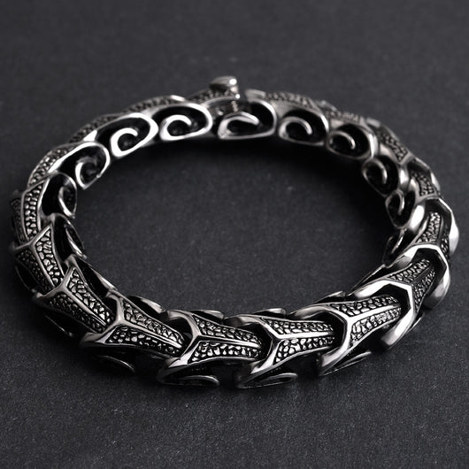 Pulsera de Acero Titanio Personalizada Estilo Retro para Hombre - Image 4