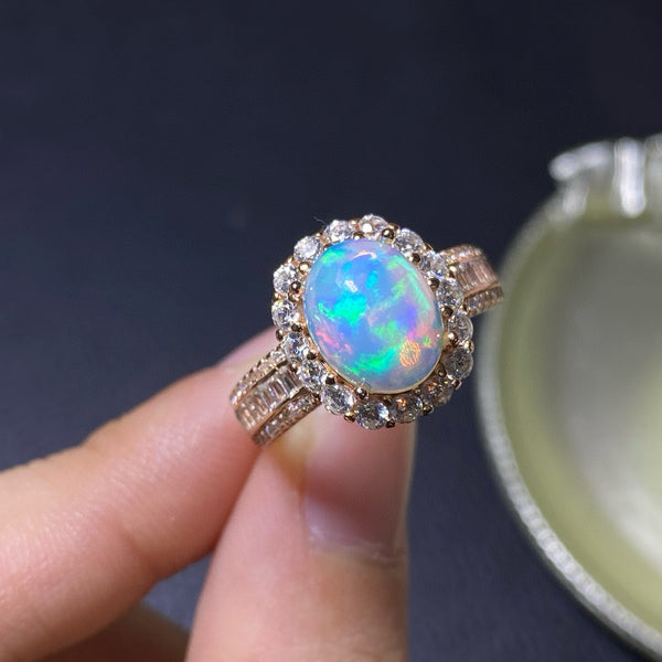 Anillo de Ópalo Natural Hecho a Mano - Diseño Exclusivo