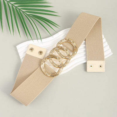 Cinturón Ancho Geométrico para Mujer con Hebilla Circular - Ideal para Trajes y Vestidos - Image 13