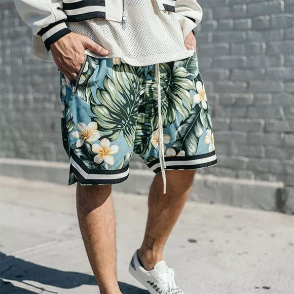 Shorts Estilo Hip Hop con Estampado Floral