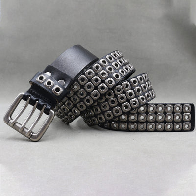 Cinturón de Cuero Genuino para Hombre con Remaches y Detalles Punk - Image 4