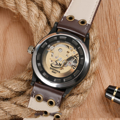 Reloj Mecánico Automático Retro con Diseño Calado para Hombre - Image 12