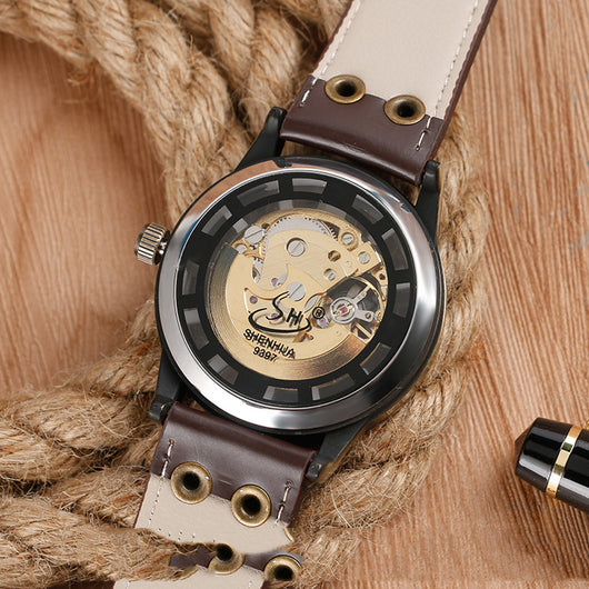 Reloj Mecánico Automático Retro con Diseño Calado para Hombre - Image 12
