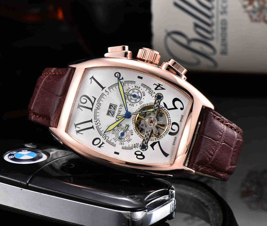 Reloj Mecánico Cinturón Ejecutivo con Esfera de Barril de Madera - Image 3