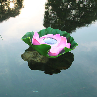 Lámpara Solar Flotante Loto Acuática Impermeable para Estanques - Image 6
