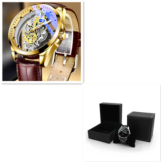 Reloj Automático Esqueleto Dorado de Lujo para Hombre - Image 12
