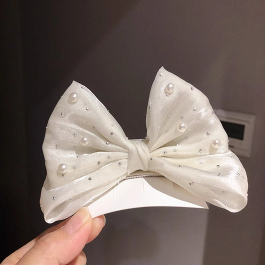 Pasador de Cabello Infantil con Moño de Perlas 3D - Colección Primavera Verano - Image 3