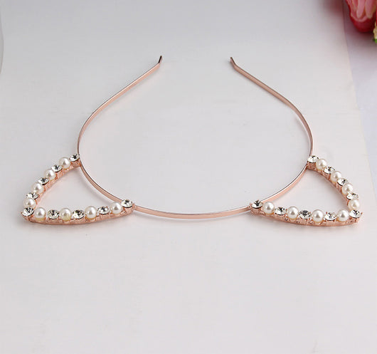 Diadema de Orejas de Gato con Perlas y Diamantes - Image 17
