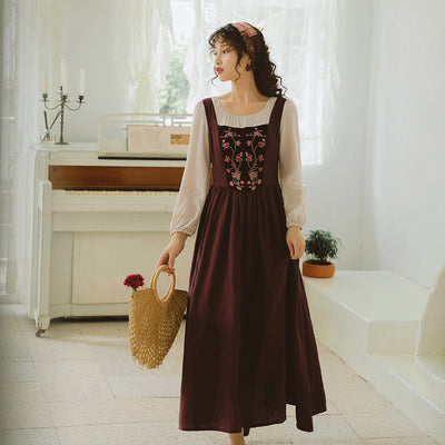 Vestido Hada Pastoril de Manga Larga Estilo Vintage - Image 4
