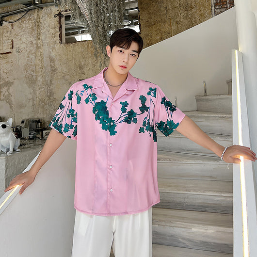 Camisa Cubana Floral Suelta para Hombre - Manga Corta Verano - Image 8