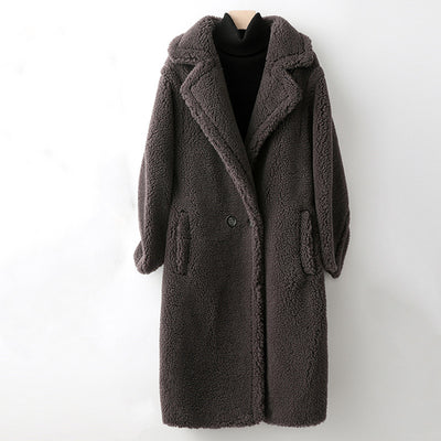 Abrigo Largo de Lana de Oveja con Pelaje Teddy para Mujer - Image 10