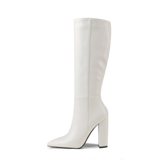 Botas Altas de Tacón Grueso Punta Afilada para Otoño e Invierno - Image 29