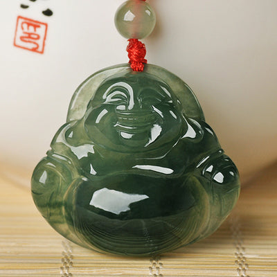Colgante Buda de Jade Maitreya - Prosperidad y Paz Interior