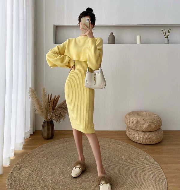 Vestido Dos Piezas con Falda de Tirantes y Suéter Diosa Rejuvenecedor - Image 6