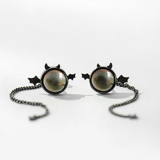 Aretes de Plata 925 Diseño Demonio Femenino Mini
