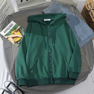 Abrigo Sudadera con Capucha y Manga Larga en Colores Lisos - Image 8