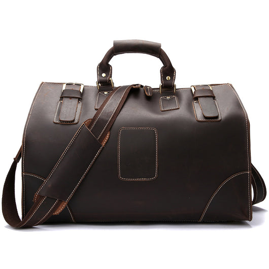 Bolsa de Viaje de Cuero Auténtico para Hombre, Maletín de Gran Capacidad Estilo Vintage