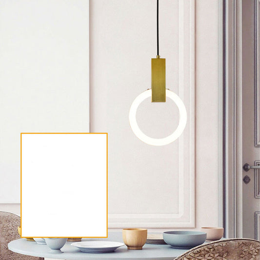 Lámpara Colgante Oval Minimalista Nórdica con Halo Postmoderno