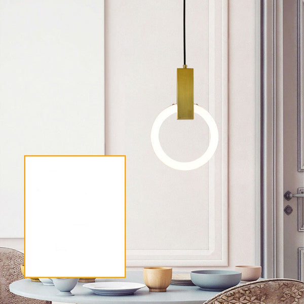 Lámpara Colgante Oval Minimalista Nórdica con Halo Postmoderno