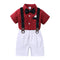Conjunto de Tirantes con Corbatín Rojo a Rayas para Niño - Outfit Elegante para Celebraciones