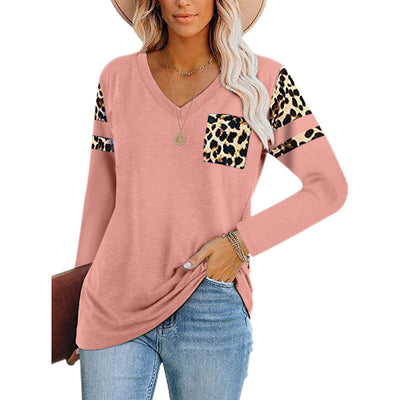 Blusa Estampado Leopardo con Cuello V y Mangas Largas - Image 5