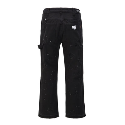Pantalones Acampanados de Mezclilla Artesanal con Costura de Grabado y Tinta - Image 6
