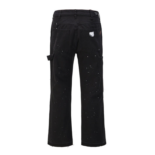 Pantalones Acampanados de Mezclilla Artesanal con Costura de Grabado y Tinta - Image 6
