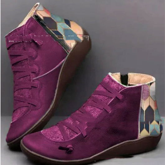 Botas de Nieve Cortas Talla Grande para Mujer - Comodidad Plana en Algodón - Image 8