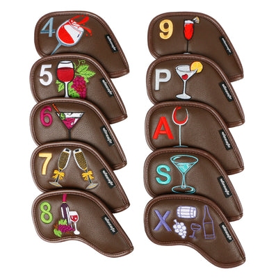 Funda Protectora Premium para Hierros de Golf con Diseño Patrón Vino - Image 28