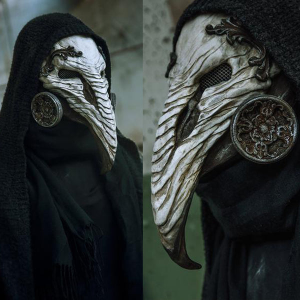 Máscara Médico de la Peste Steampunk - Látex Negro Disfraz Cosplay