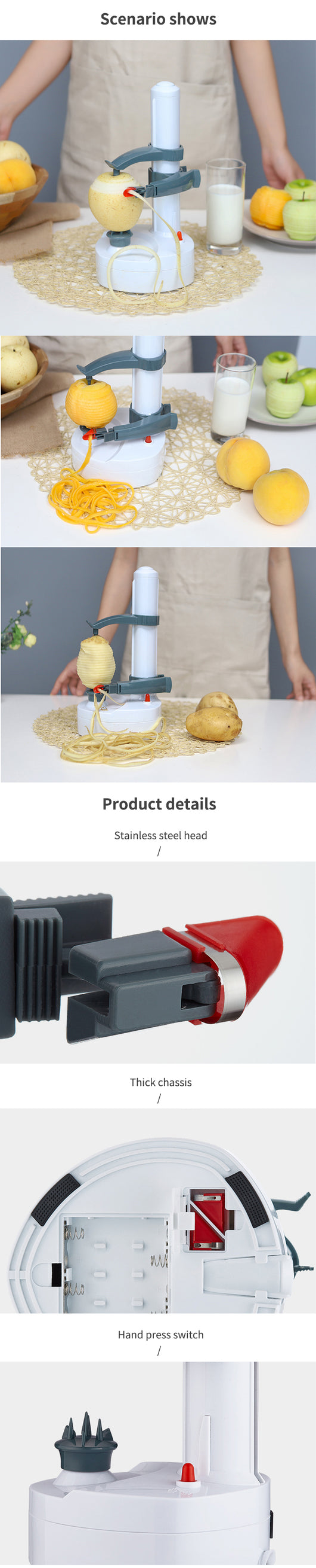Pelador Eléctrico Multiusos para Frutas y Verduras - Image 8