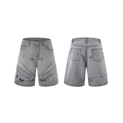 Conjunto de Camisa y Shorts Denim Retro Desgastado para Verano - Image 3