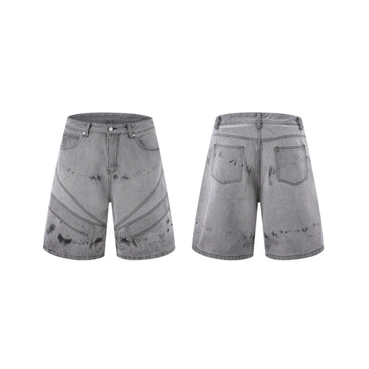 Conjunto de Camisa y Shorts Denim Retro Desgastado para Verano - Image 3