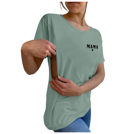 Camiseta Maternidad y Lactancia de Manga Corta para Mujer - Image 49