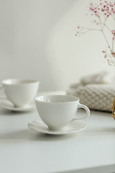 Taza de Café Cappuccino Blanca Minimalista con Diseño Floral - Image 10