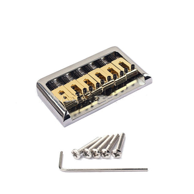 Puente de Guitarra con Selleta de Latón Plateado para Seis Cuerdas
