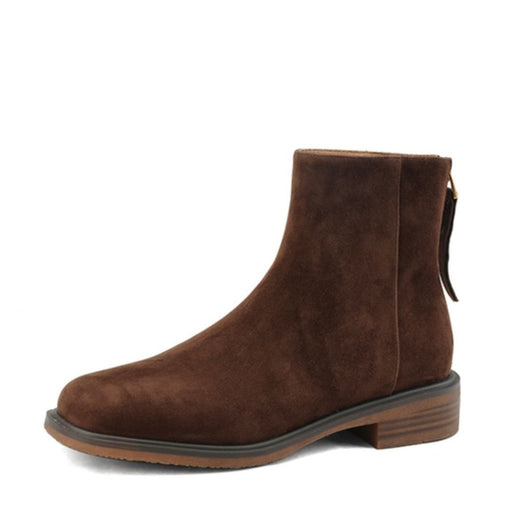 Botas Retro Francesas de Tacón Grueso y Punta Cuadrada para Mujer - Image 5