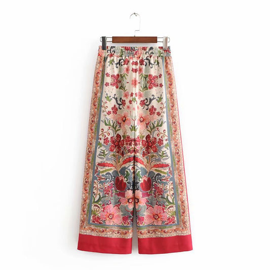 Traje Casual de Otoño para Mujer con Blazer Estampado y Cinturón, Pantalón Ancho - Image 2