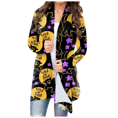 Abrigo Casual Versátil con Temática Halloween para Mujer - Image 8