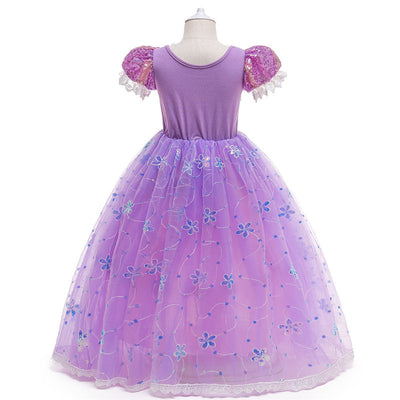 Vestido de Princesa Rapunzel con Mangas Abullonadas en Púrpura - Image 2