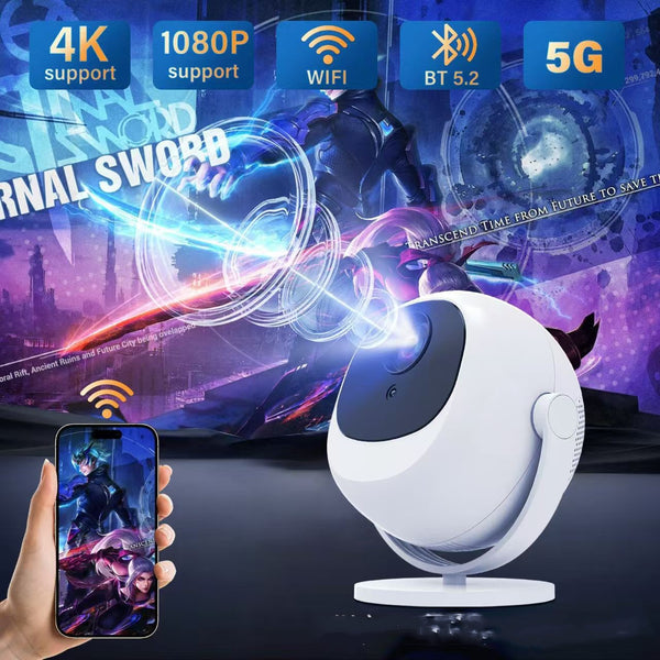 Proyector Inteligente Android 11 con Enfoque Automático, Bluetooth 5G Dual y HD