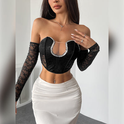 Blusa Elegante Escote Bardot Manga Larga sin Espalda - Image 3