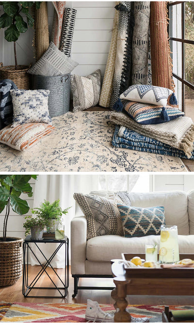 Almohada de Lana Artesanal Estilo Nórdico Moderno con Funda de Cuero Sintético - Image 9