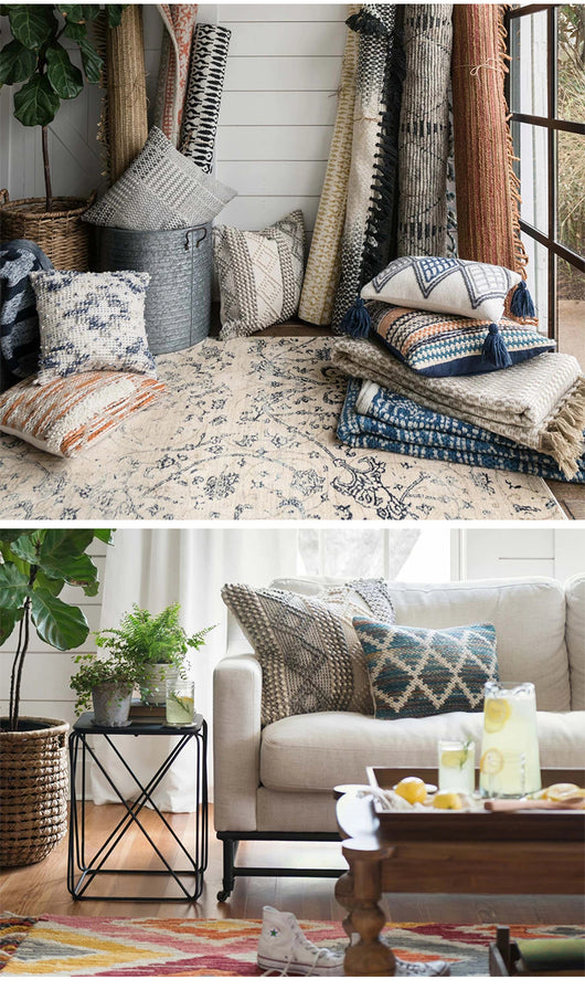 Almohada de Lana Artesanal Estilo Nórdico Moderno con Funda de Cuero Sintético - Image 9
