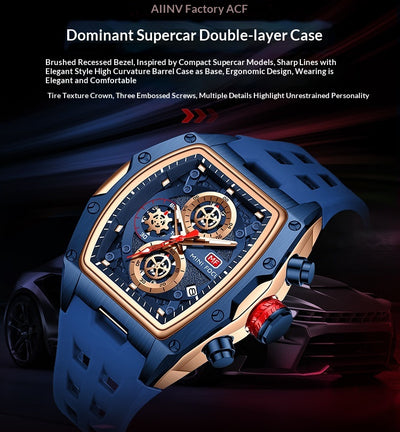 Reloj Cronógrafo Deportivo Estilo Pista para Hombre con Cristal Curvo y Diseño Esqueletizado - Image 15
