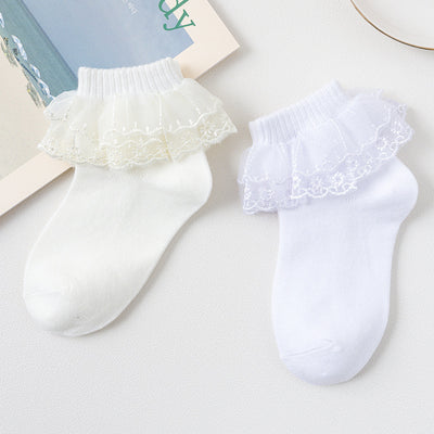 Calcetines de Tubo Medio Invierno con Encaje Satinado para Danza - Image 8