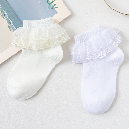 Calcetines de Tubo Medio Invierno con Encaje Satinado para Danza - Image 8
