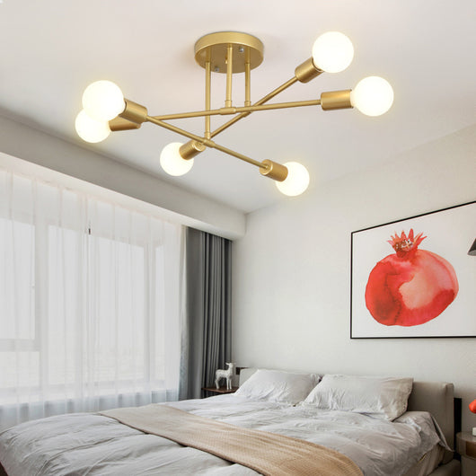 Lámpara de Techo Industrial 6 Focos para Sala, Dormitorio y Comedor
