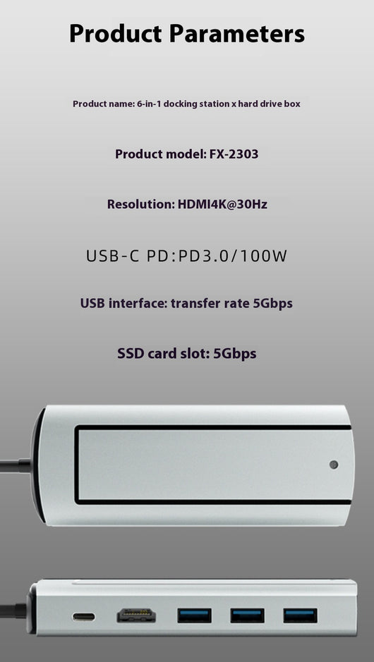 Docking Station USB-C 8 en 1 con Carcasa para Disco Duro SSD - Image 10